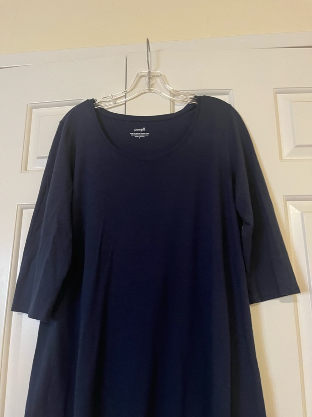 J. Jill Pure Jill ballet-sleeve tunic w/ 3/4 sleeves in Navy Blue. Size Large - Picture 7 of 13